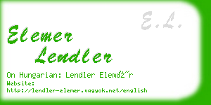 elemer lendler business card